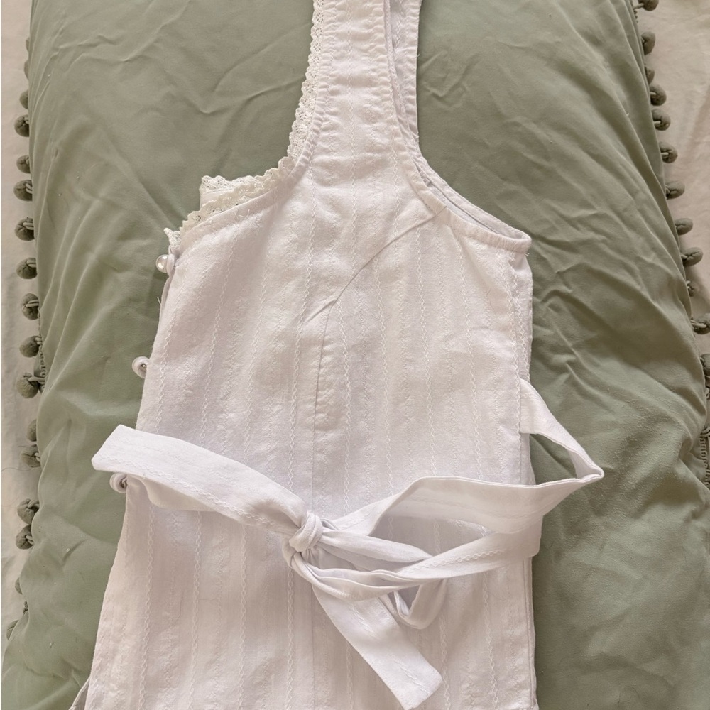 Rhythm Women’s White Lace-Trim Button Front Top - Picture 2 of 5